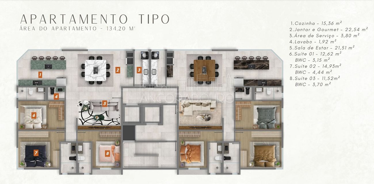 Apartamento, 3 quartos, 134 m² - Foto 17