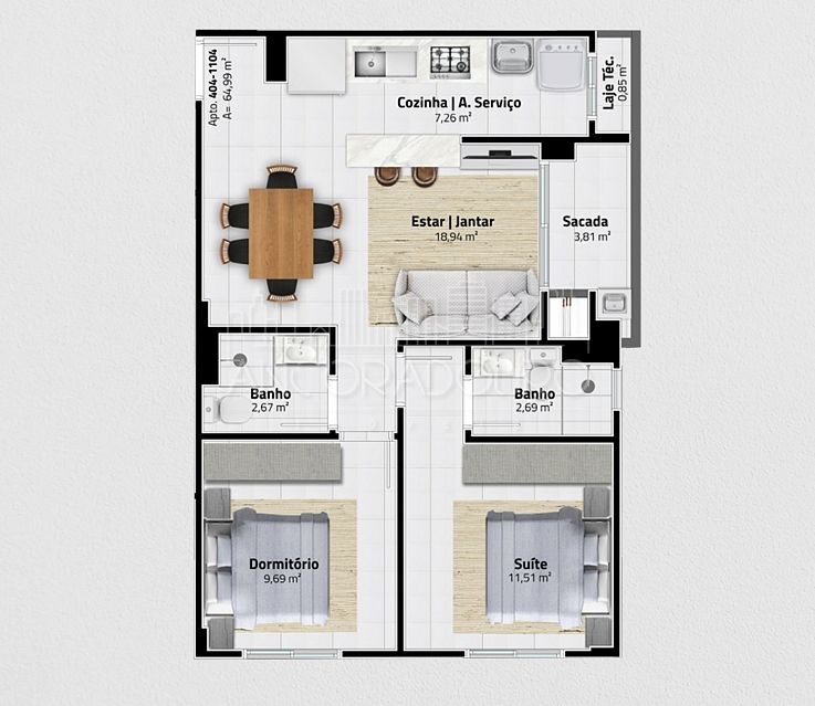 Apartamento, 2 quartos, 64 m² - Foto 35