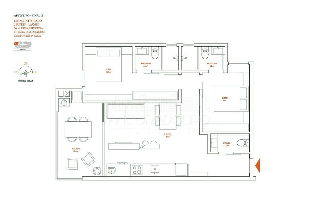 Apartamento à venda com 2 quartos, 76m² - Foto 17