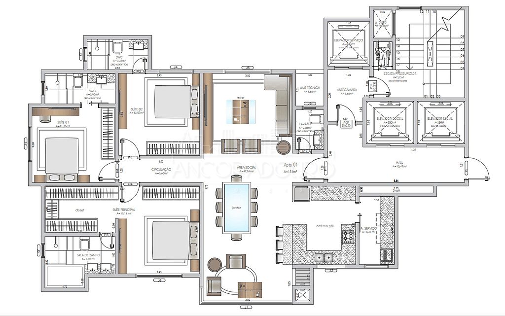 Apartamento, 3 quartos, 131 m² - Foto 3