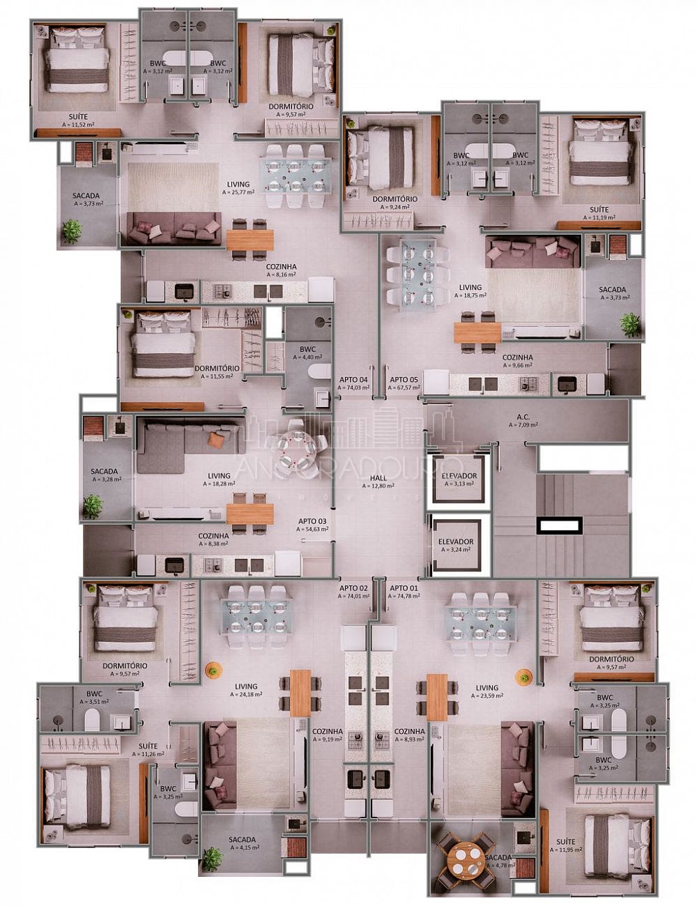 Apartamento, 1 quarto, 54 m² - Foto 19