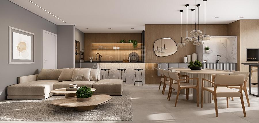 2 Dormitórios (1 Suíte), andar alto, living com churrasqueira, 82m² área útil, 2 vagas de garagem, Praia Brava em Itajaí. — foto 10