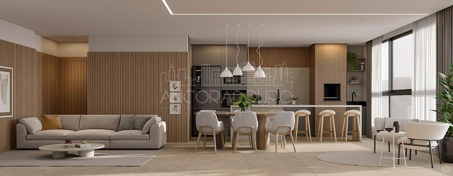 2 Dormitórios (1 Suíte), andar alto, living com churrasqueira, 82m² área útil, 2 vagas de garagem, Praia Brava em Itajaí. — foto 11