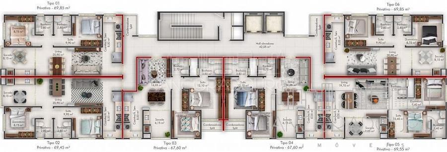 Apartamento 2 dormitórios (1 suíte), Vaga garagem, Sacada com churrasqueira a carvão, Morretes- Itapema, Parcelamento em 132x. — foto 11