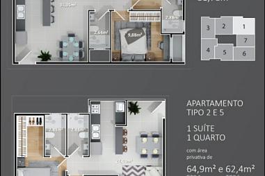 Apartamento com 2 quartos à venda, 62m², 2 banheiros, 1 garagem - Nações - Balneário Camboriú