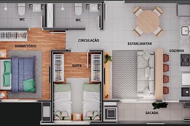Apartamento com 2 quartos à venda, 62m², 2 banheiros, 1 garagem - Fazenda - Itajaí