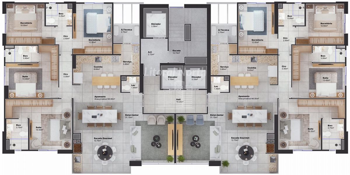 Apartamento à venda com 4 quartos, 2 suítes, 3 vagas e 146m² no Centro, Balneário Camboriú (SC) — foto 9 de 10