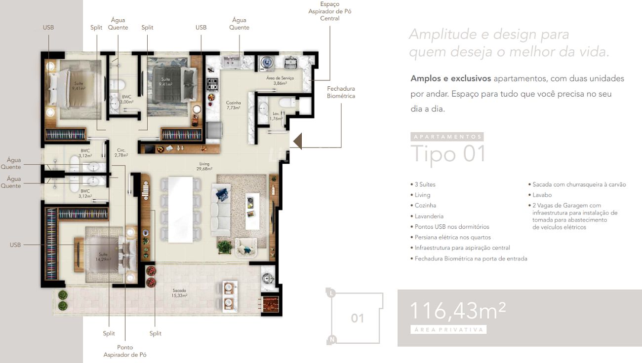 Apartamento à venda com 3 quartos, 3 suítes, 2 vagas e 116m² no Fazenda, Itajaí (SC) — foto 13 de 15