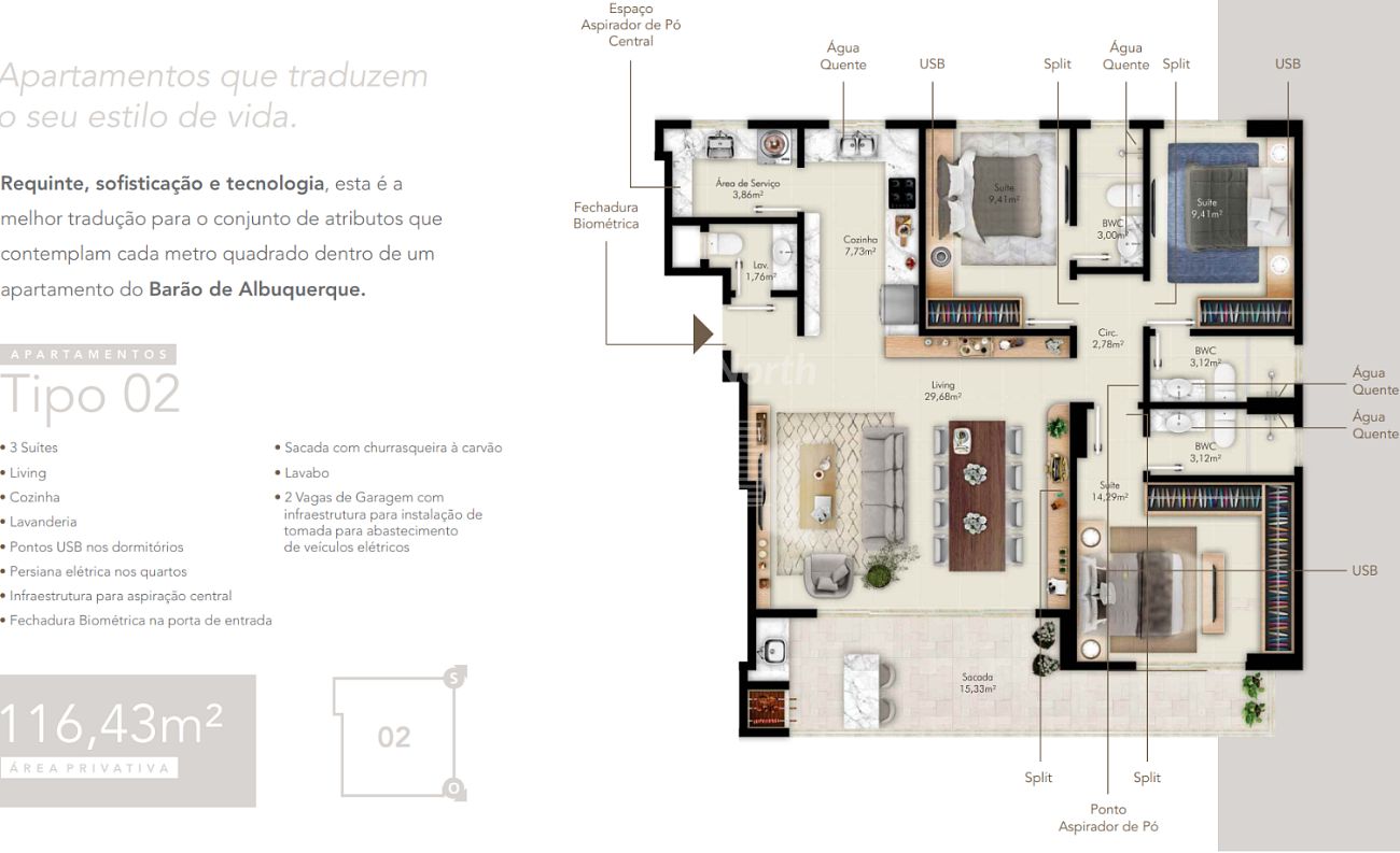 Apartamento à venda com 3 quartos, 3 suítes, 2 vagas e 116m² no Fazenda, Itajaí (SC) — foto 14 de 15