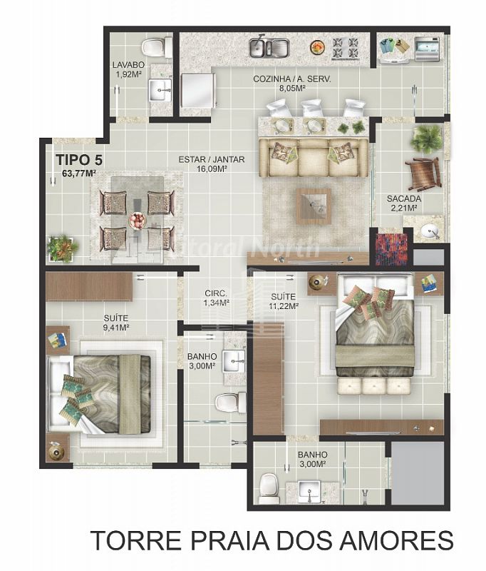 Apartamento à venda com 2 quartos, 1 suíte, 1 vaga e 62m² no Praia dos Amores, Balneário Camboriú (SC) — foto 22 de 30