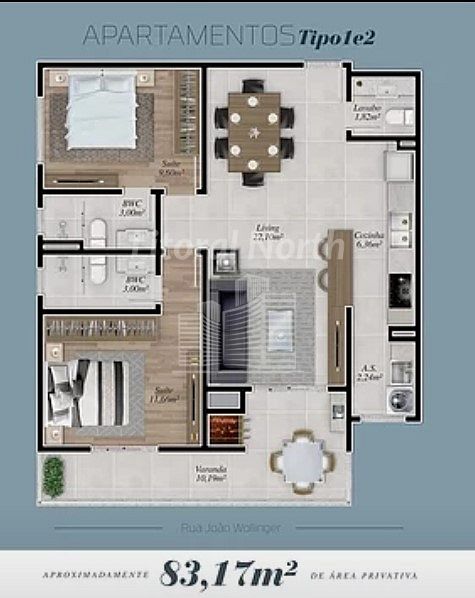 Apartamento à venda com 2 quartos, 2 suítes, 1 vaga e 83m² no Fazenda, Itajaí (SC) — foto 3 de 14