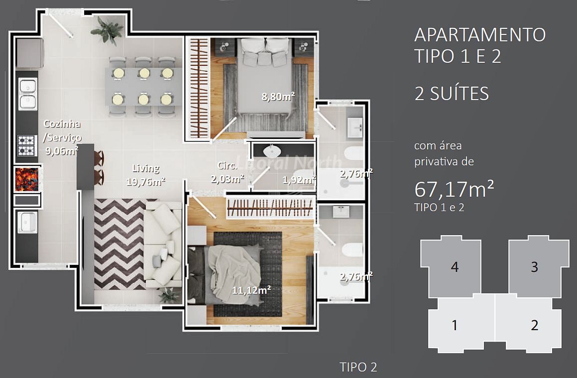 Apartamento à venda com 2 quartos, 1 suíte, 1 vaga e 67m² no Nações, Balneário Camboriú (SC) — foto 12 de 12