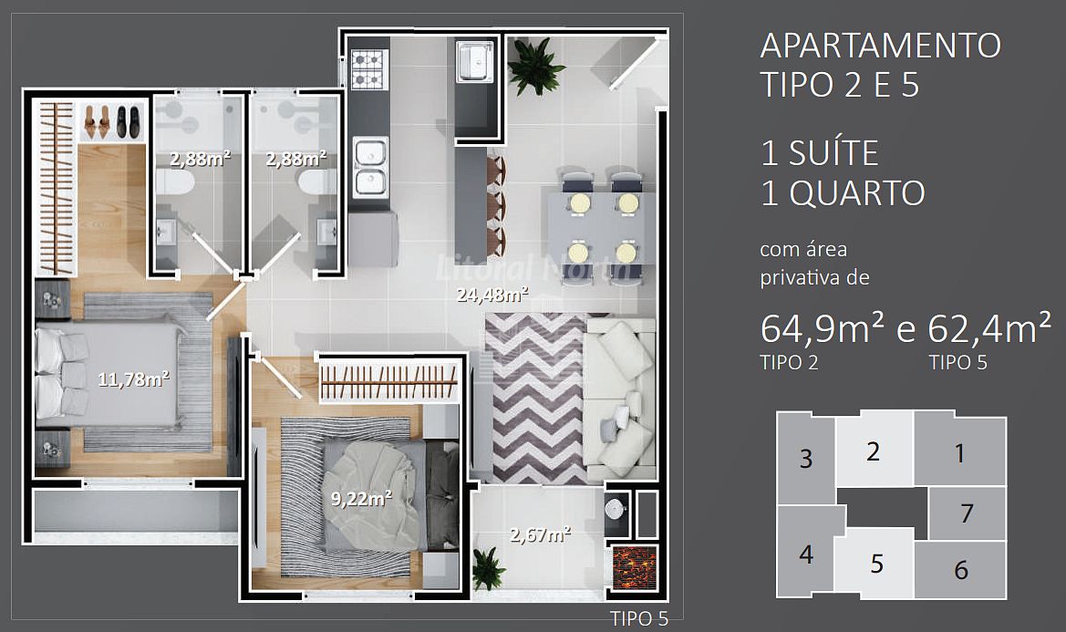 Apartamento à venda com 2 quartos, 1 suíte, 1 vaga e 65m² no Nações, Balneário Camboriú (SC) — foto 11 de 11