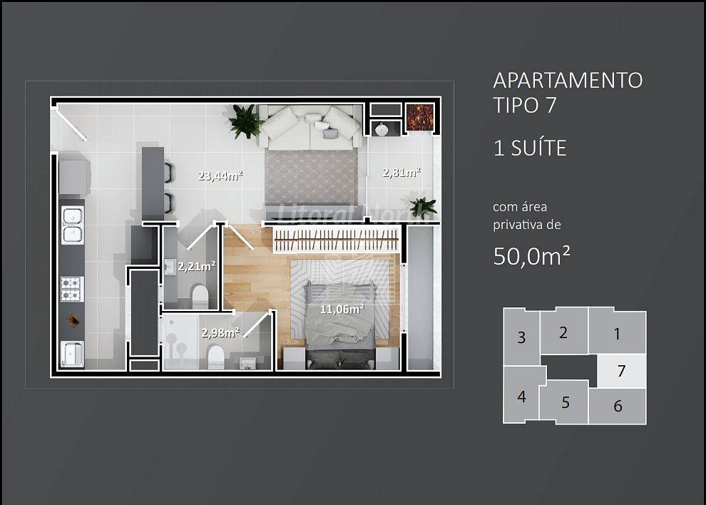 Apartamento à venda com 2 quartos, 1 suíte, 1 vaga e 62m² no Nações, Balneário Camboriú (SC) — foto 7 de 7