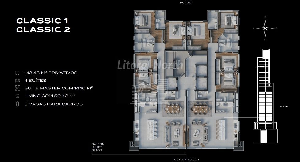 Apartamento à venda com 4 quartos, 4 suítes, 3 vagas e 143m² no Centro, Balneário Camboriú (SC) — foto 6 de 10