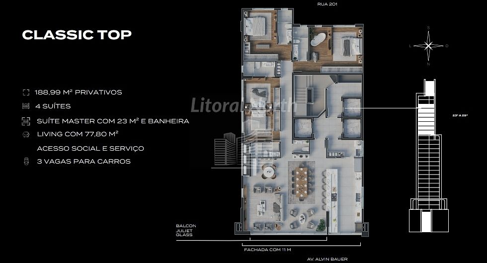 Apartamento à venda com 4 quartos, 4 suítes, 3 vagas e 143m² no Centro, Balneário Camboriú (SC) — foto 8 de 10