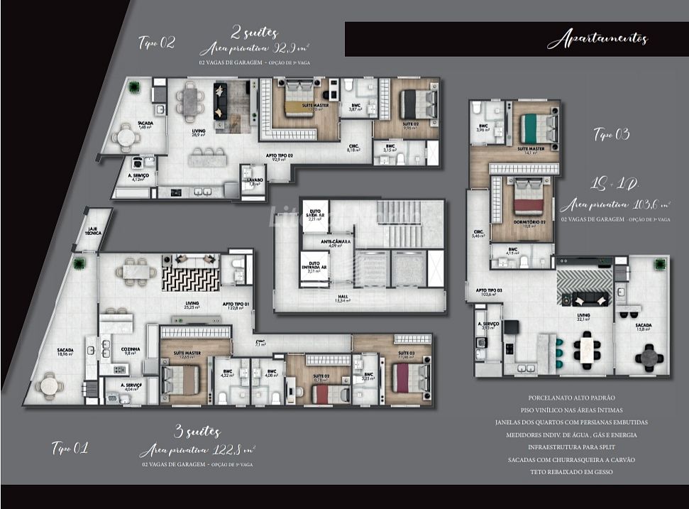 Apartamento à venda com 3 quartos, 3 suítes, 2 vagas e 122m² no Centro, Itajaí (SC) — foto 4 de 10