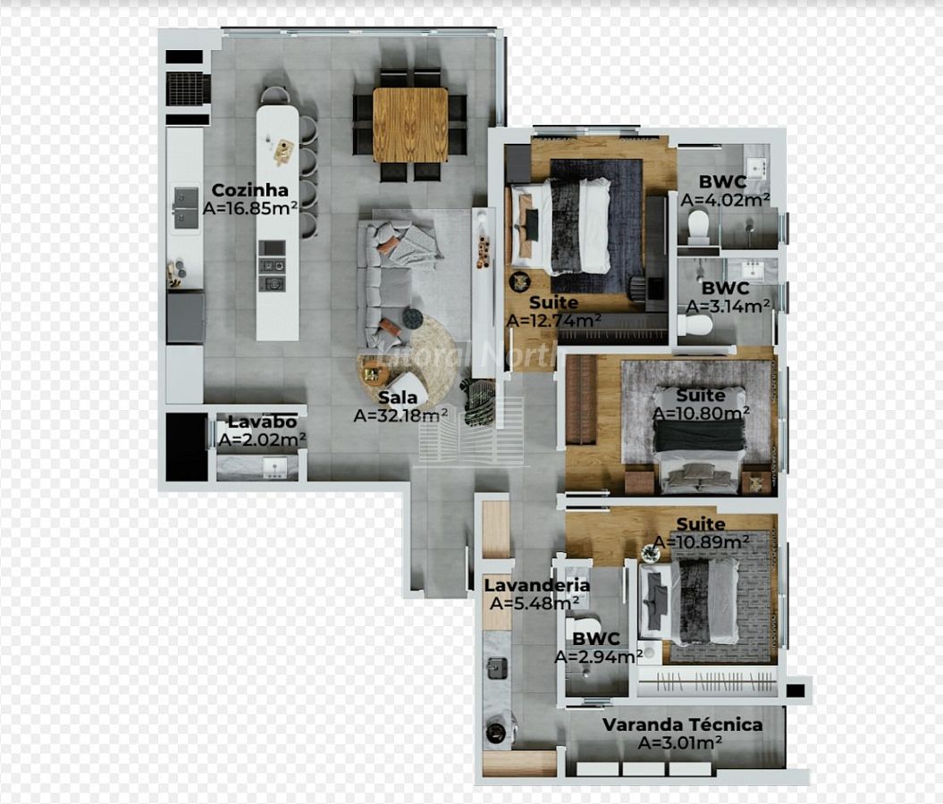 Apartamento à venda com 3 quartos, 3 suítes, 2 vagas e 125m² no Fazenda, Itajaí (SC) — foto 13 de 18