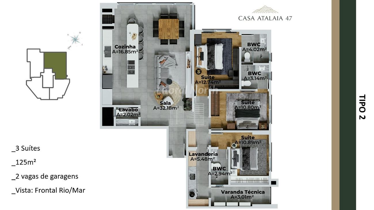 Apartamento à venda com 3 quartos, 3 suítes, 2 vagas e 125m² no Fazenda, Itajaí (SC) — foto 22 de 27