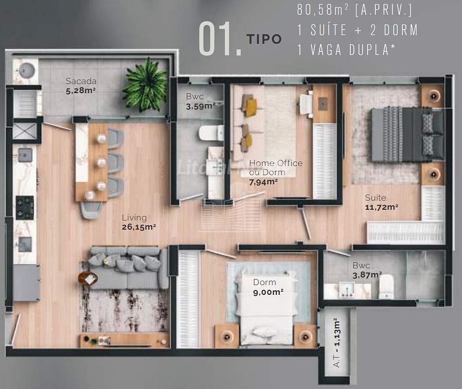 Apartamento à venda com 2 quartos, 1 suíte, 1 vaga e 80m² no São Judas, Itajaí (SC) — foto 17 de 19