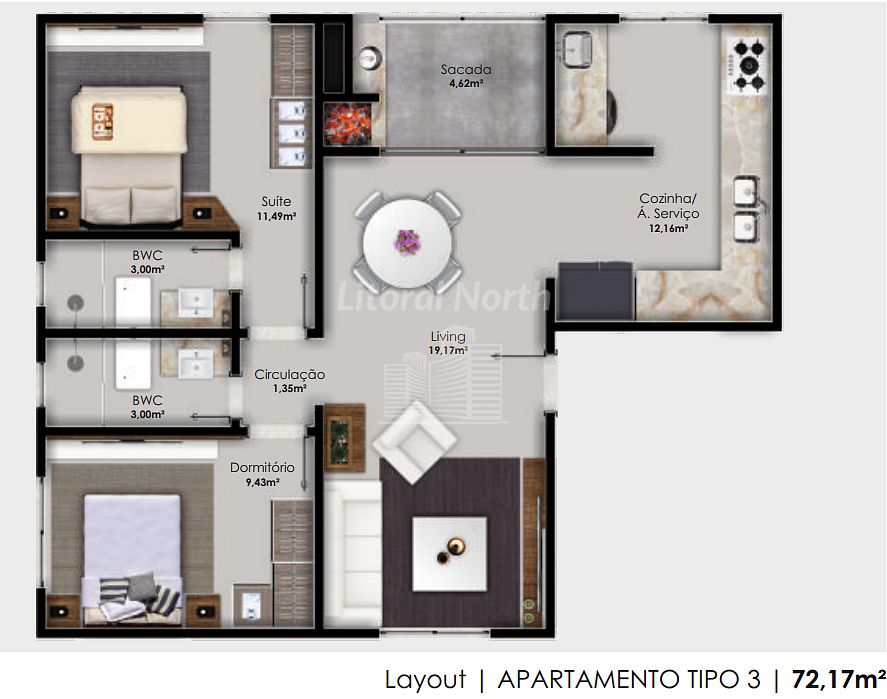 Apartamento à venda com 2 quartos, 1 suíte, 1 vaga e 65m² no Ariribá, Balneário Camboriú (SC) — foto 16 de 19