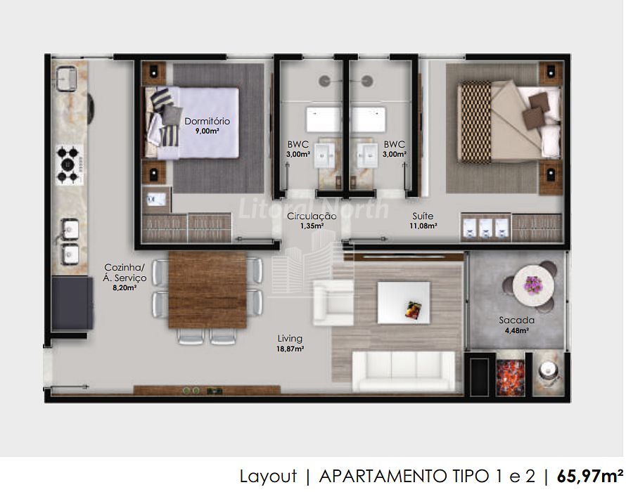 Apartamento à venda com 2 quartos, 1 suíte, 1 vaga e 65m² no Ariribá, Balneário Camboriú (SC) — foto 17 de 19