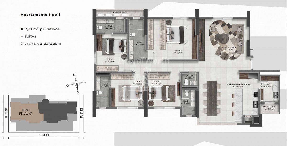 Apartamento à venda com 3 quartos, 3 suítes, 2 vagas e 146m² no Centro, Balneário Camboriú (SC) — foto 4 de 7