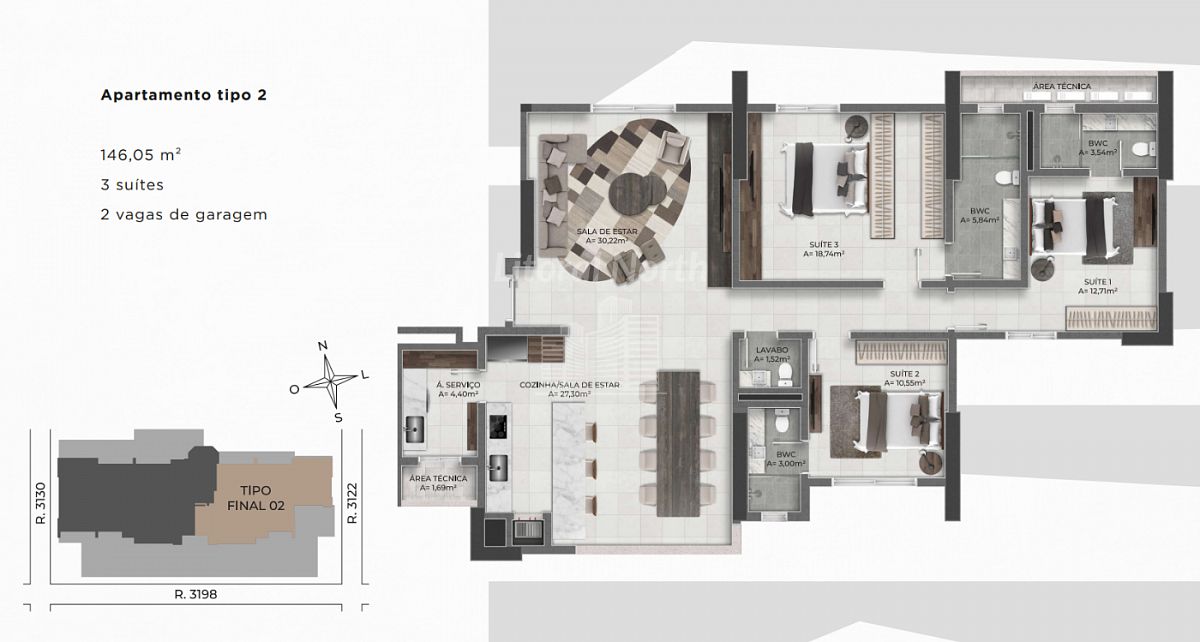 Apartamento à venda com 3 quartos, 3 suítes, 2 vagas e 146m² no Centro, Balneário Camboriú (SC) — foto 5 de 7