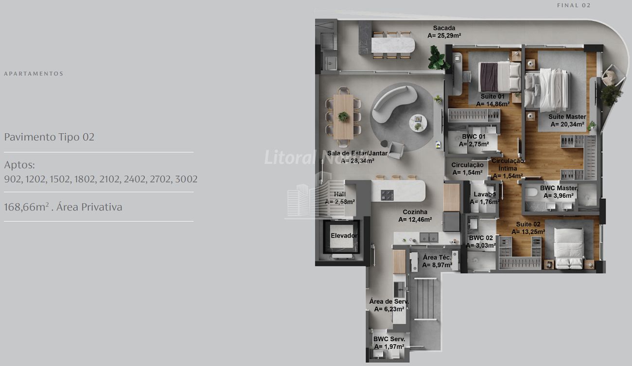 Apartamento à venda com 3 quartos, 3 suítes, 2 vagas e 168m² no Fazenda, Itajaí (SC) — foto 18 de 20