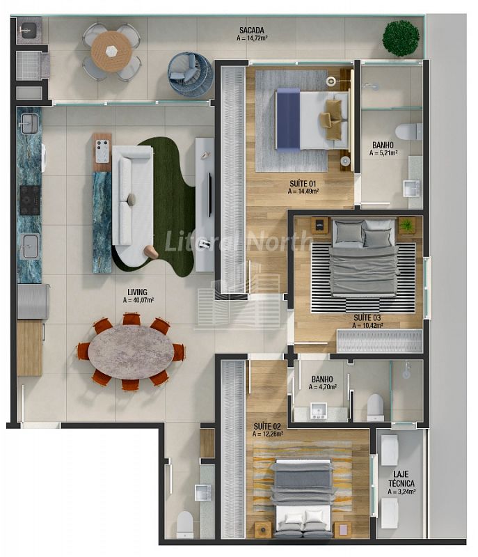 Apartamento à venda com 3 quartos, 1 suíte, 2 vagas e 121m² no Balneário Santa Clara, Itajaí (SC) — foto 21 de 22