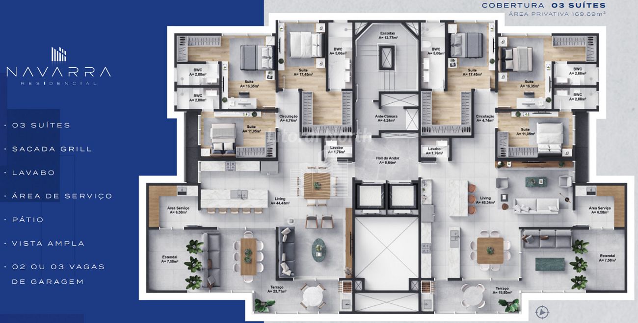 Apartamento à venda com 3 quartos, 1 suíte, 2 vagas e 95m² no Fazenda, Itajaí (SC) — foto 14 de 15