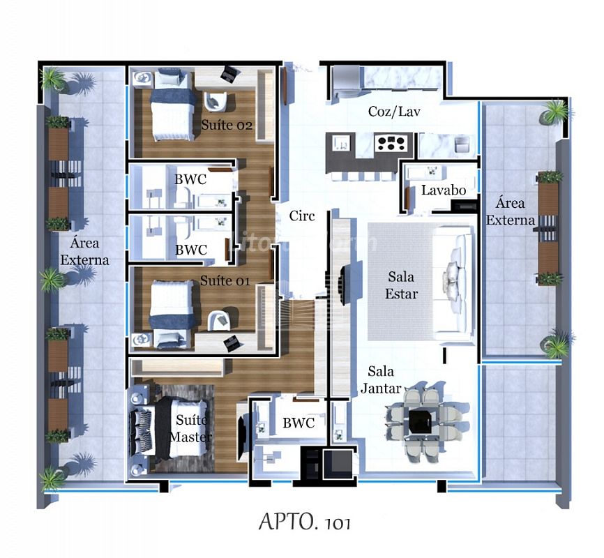 Apartamento à venda com 3 quartos, 3 suítes e 2 vagas no Ariribá, Balneário Camboriú (SC) — foto 8 de 9