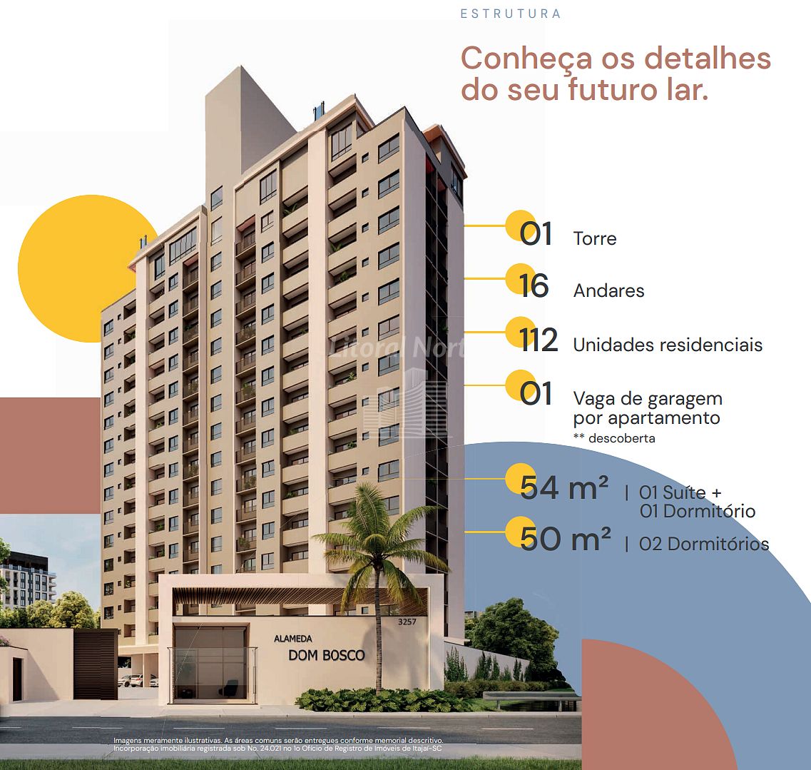 Apartamento de 2 quartos, 54m² no bairro Dom Bosco, em Itajaí | Eu Corretor