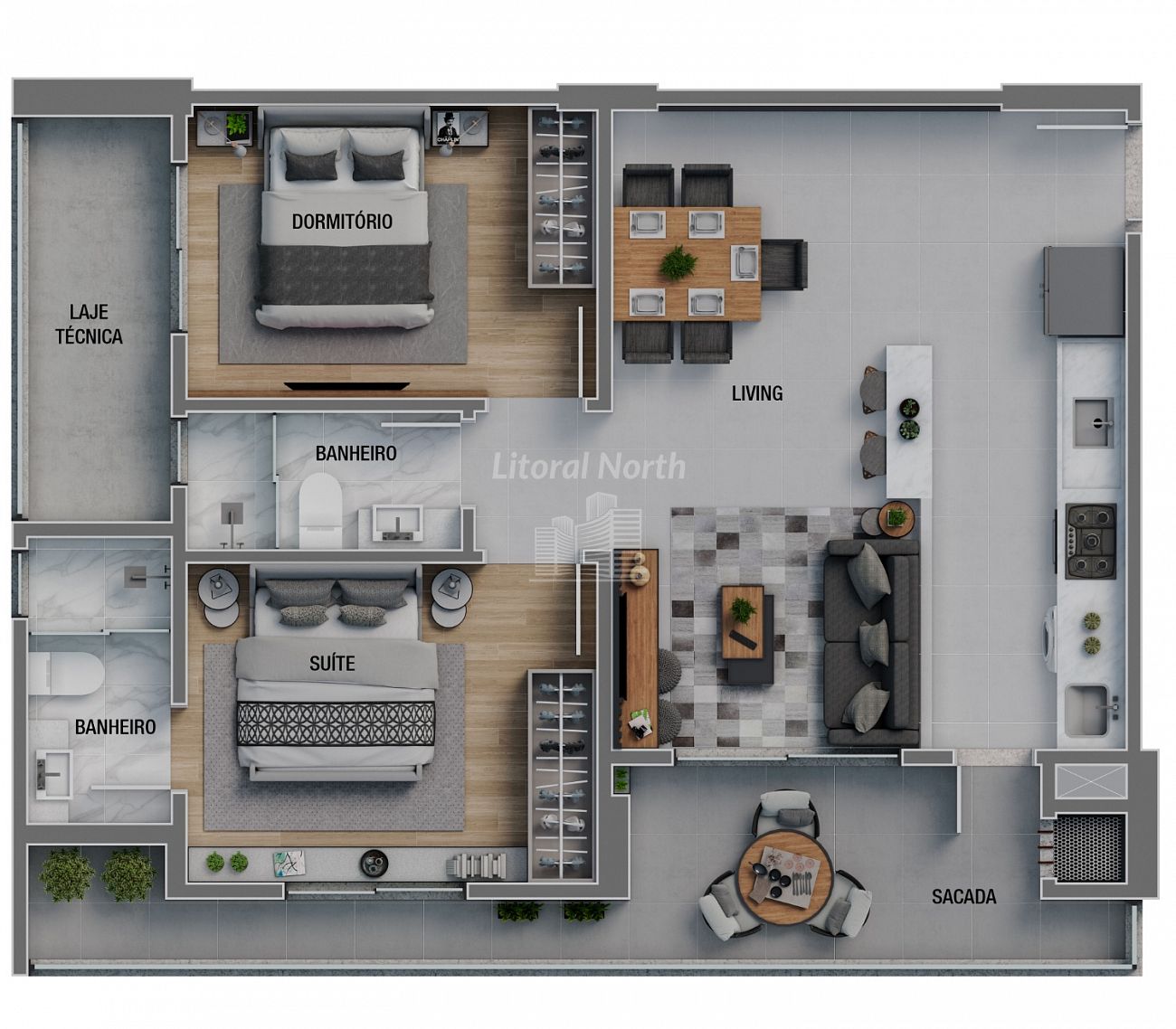 Apartamento à venda com 2 quartos, 1 suíte, 1 vaga e 77m² no Balneário Santa Clara, Itajaí (SC) — foto 7 de 7