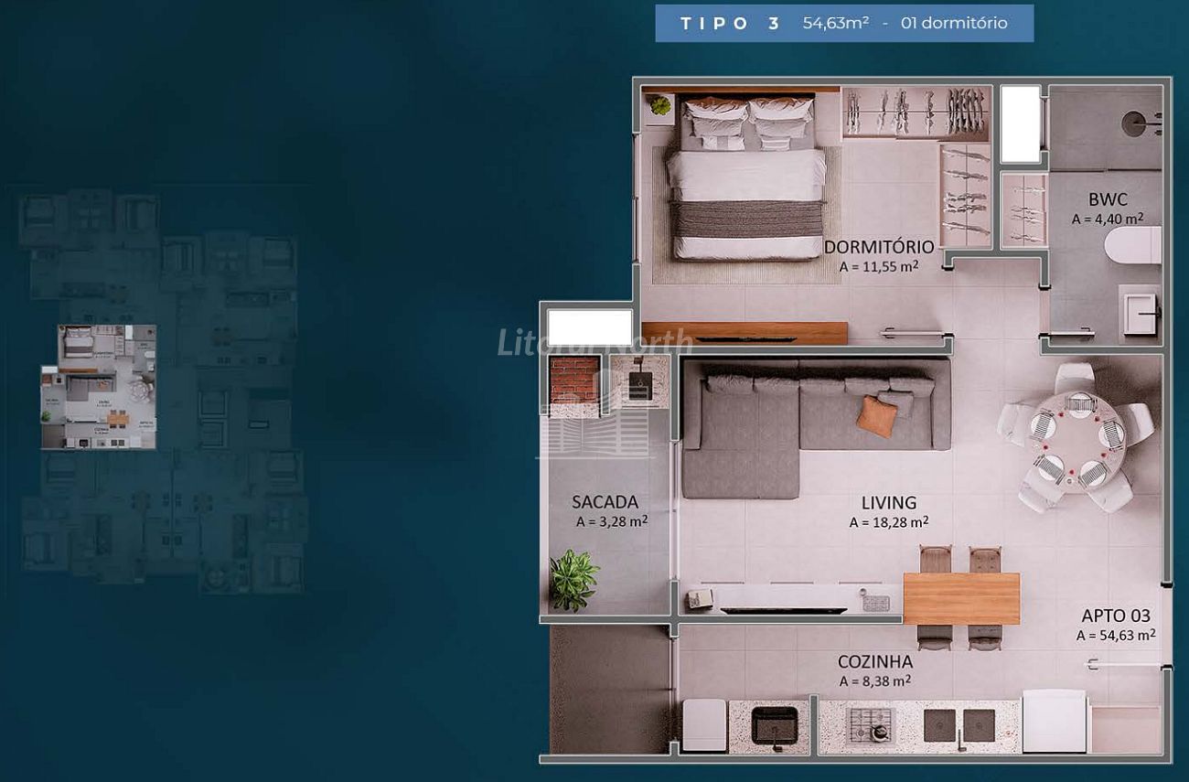 Apartamento à venda com 2 quartos, 1 suíte, 2 vagas e 74m² no Praia Brava, Itajaí (SC) — foto 21 de 24
