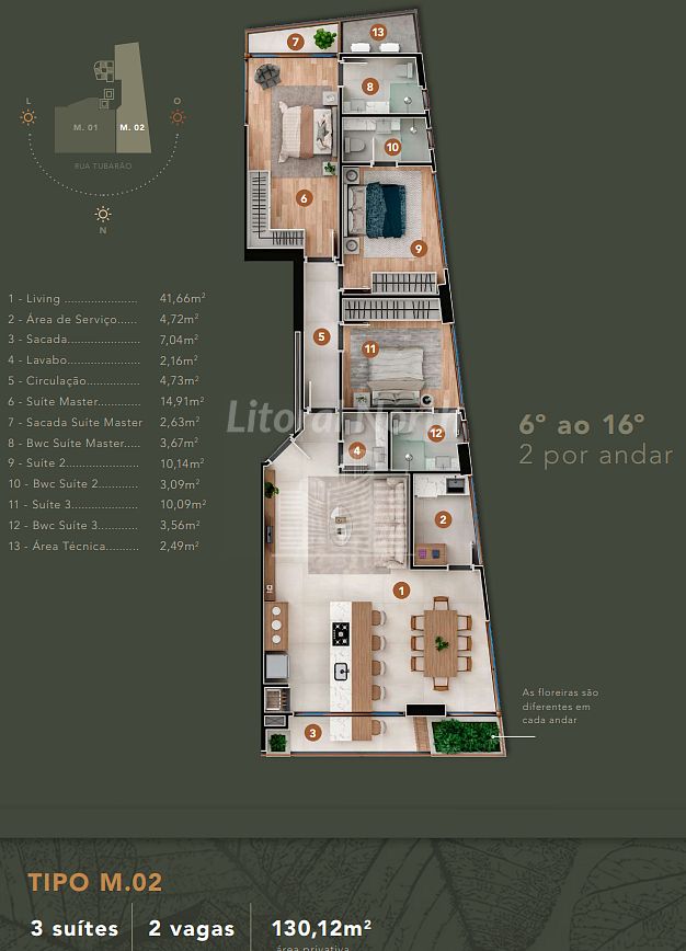 Apartamento à venda com 3 quartos, 3 suítes, 2 vagas e 158m² no Fazenda, Itajaí (SC) — foto 16 de 20