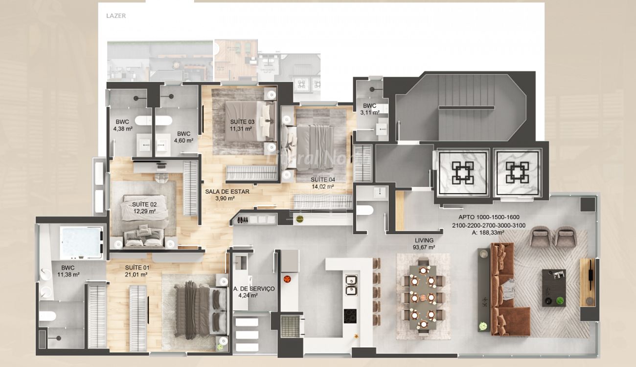 Apartamento à venda com 4 quartos, 4 suítes, 4 vagas e 185m² no Centro, Balneário Camboriú (SC) — foto 22 de 25