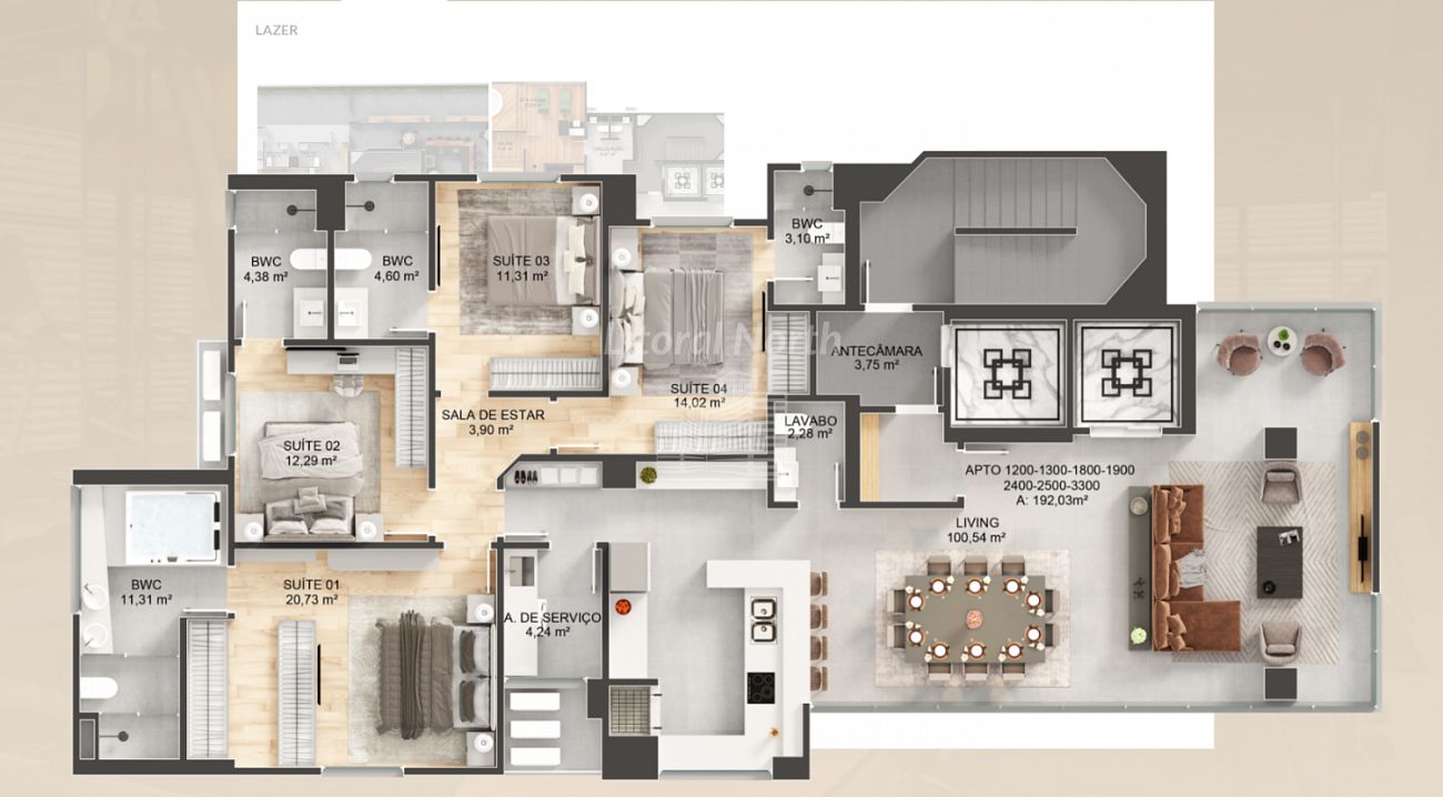 Apartamento à venda com 4 quartos, 4 suítes, 4 vagas e 185m² no Centro, Balneário Camboriú (SC) — foto 23 de 25