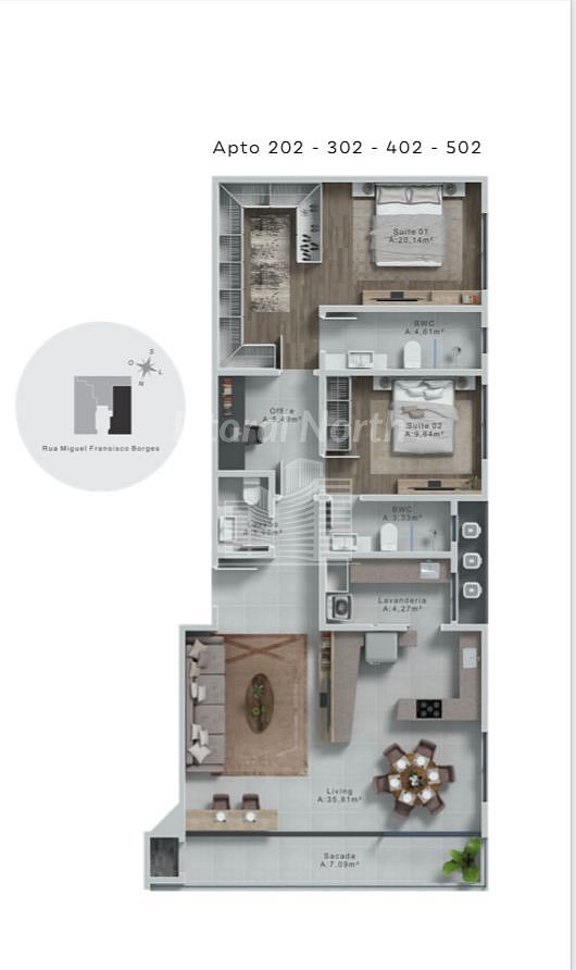 Apartamento à venda com 3 quartos, 2 suítes, 1 vaga e 109m² no Praia Brava, Itajaí (SC) — foto 4 de 6