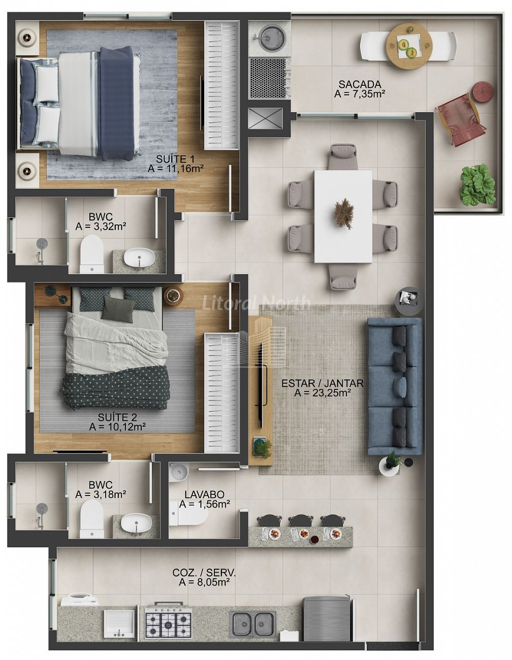 Apartamento à venda com 2 quartos, 2 suítes, 2 vagas e 79m² no Fazenda, Itajaí (SC) — foto 14 de 15