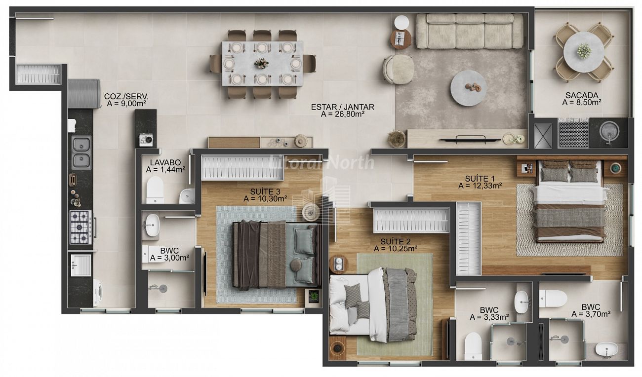 Apartamento à venda com 3 quartos, 3 suítes, 2 vagas e 104m² no Fazenda, Itajaí (SC) — foto 15 de 16