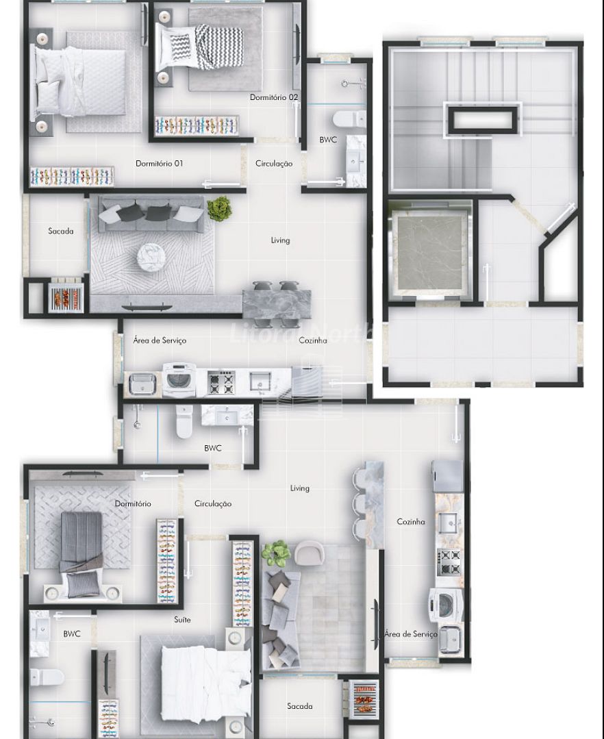 Apartamento à venda com 2 quartos, 1 suíte, 1 vaga e 52m² no São Vicente, Itajaí (SC) — foto 9 de 12