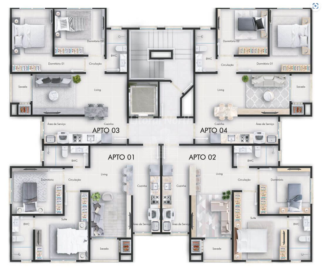 Apartamento à venda com 2 quartos, 1 suíte, 1 vaga e 52m² no São Vicente, Itajaí (SC) — foto 11 de 12