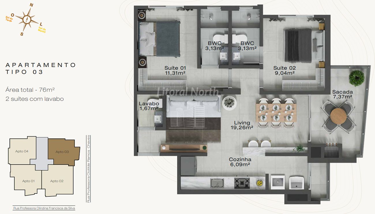 Apartamento à venda com 2 quartos, 2 suítes, 1 vaga e 81m² no Fazenda, Itajaí (SC) — foto 24 de 26