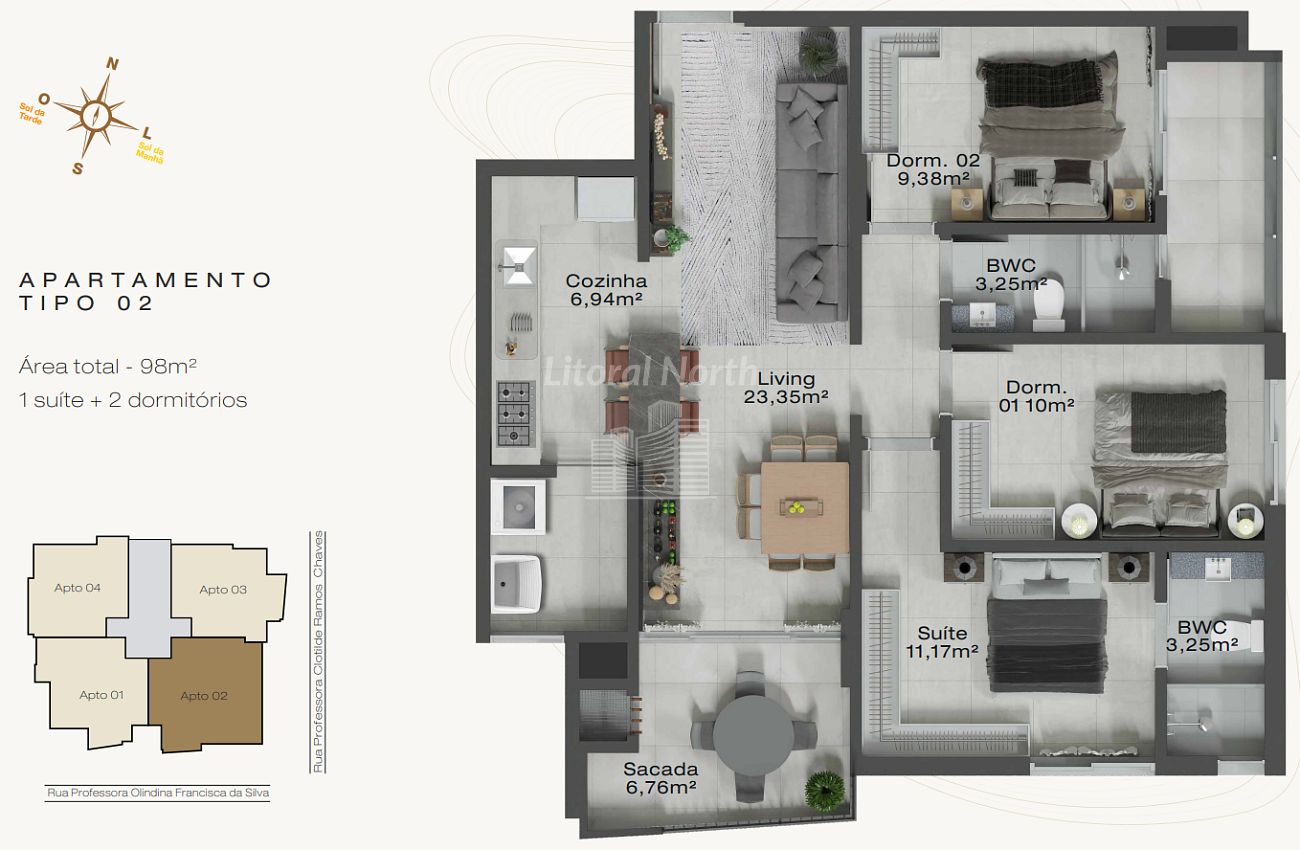 Apartamento à venda com 3 quartos, 1 suíte, 2 vagas e 98m² no Fazenda, Itajaí (SC) — foto 21 de 22