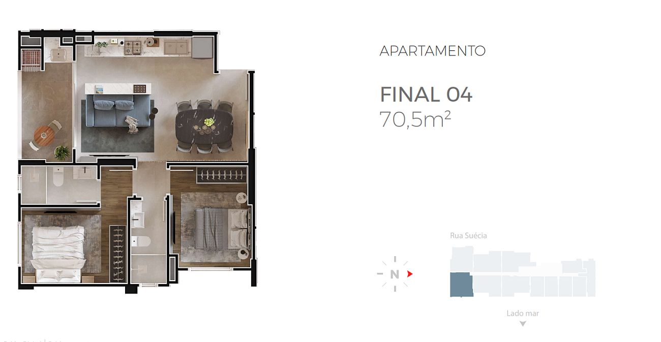 Apartamento à venda com 2 quartos, 1 suíte, 1 vaga e 71m² no Praia Brava, Itajaí (SC) — foto 11 de 13