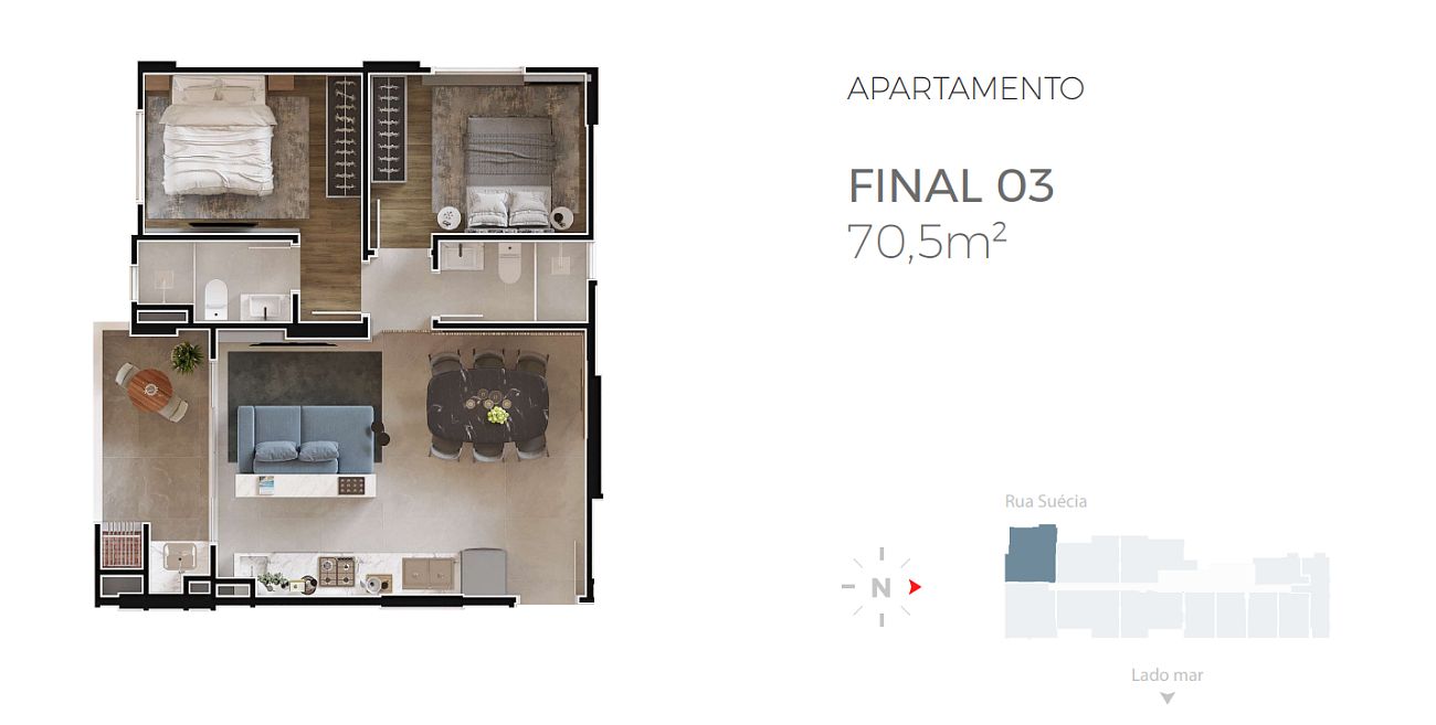 Apartamento à venda com 2 quartos, 1 suíte, 1 vaga e 71m² no Praia Brava, Itajaí (SC) — foto 10 de 13