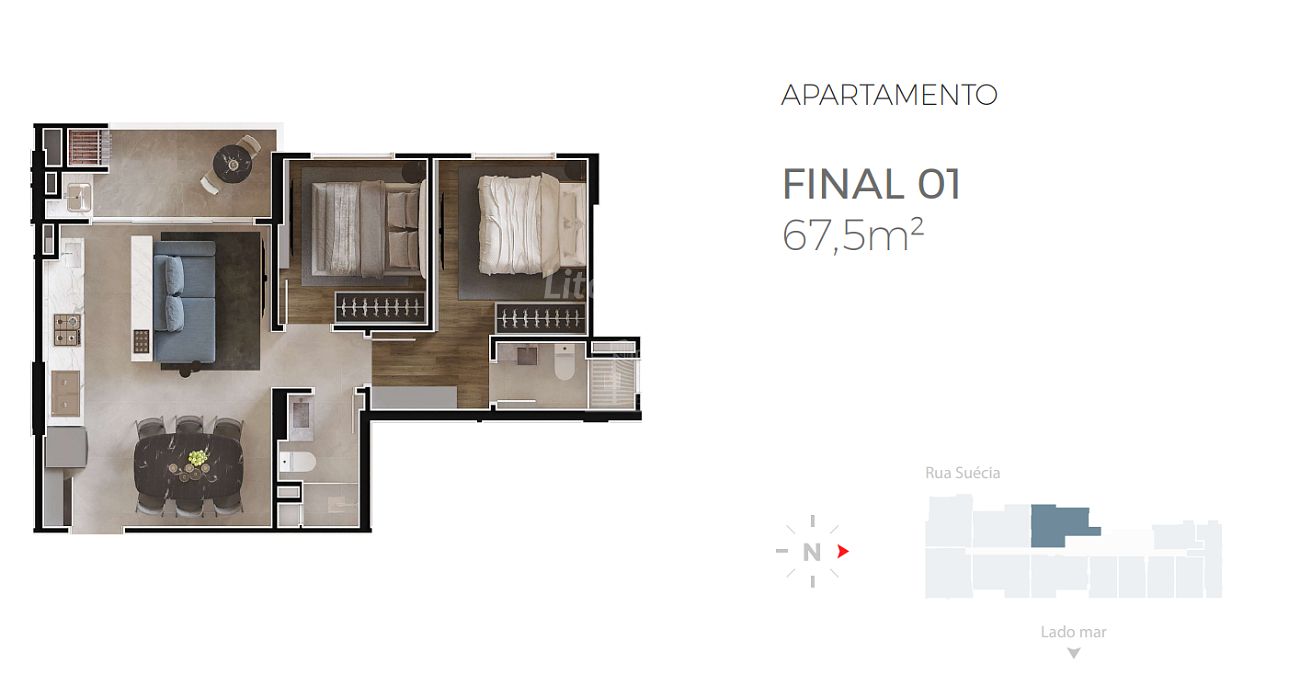 Apartamento à venda com 2 quartos, 1 suíte, 1 vaga e 71m² no Praia Brava, Itajaí (SC) — foto 8 de 13