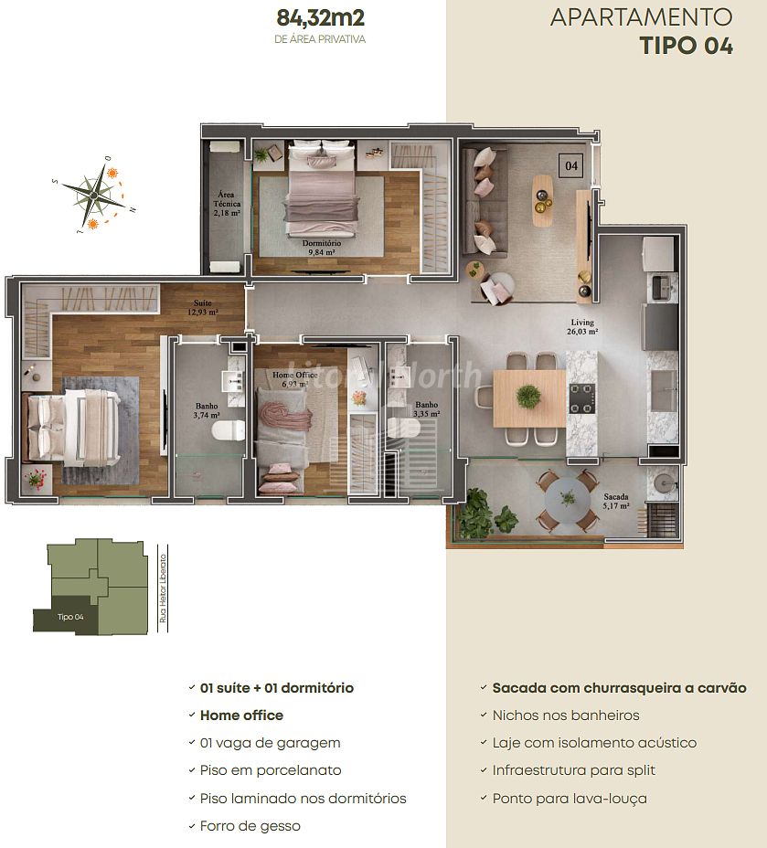 Apartamento à venda com 3 quartos, 1 suíte, 1 vaga e 84m² no São Judas, Itajaí (SC) — foto 23 de 28