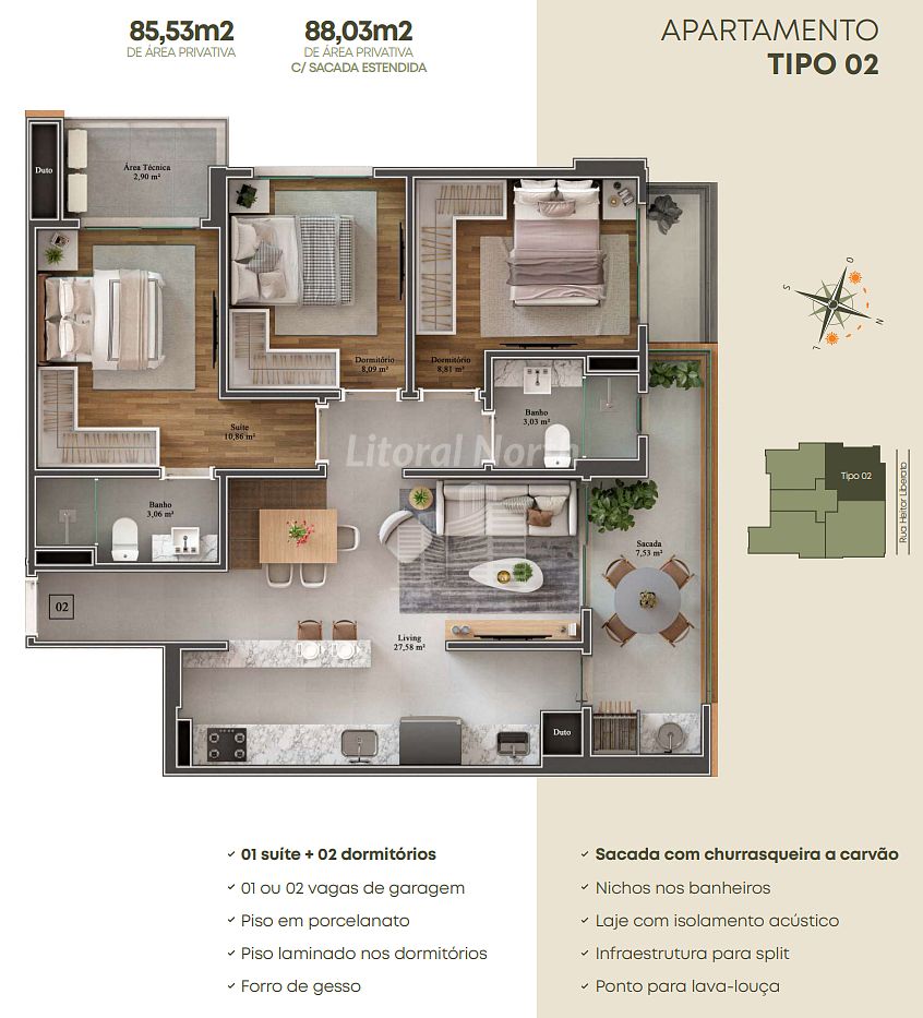 Apartamento à venda com 3 quartos, 1 suíte, 1 vaga e 84m² no São Judas, Itajaí (SC) — foto 22 de 28